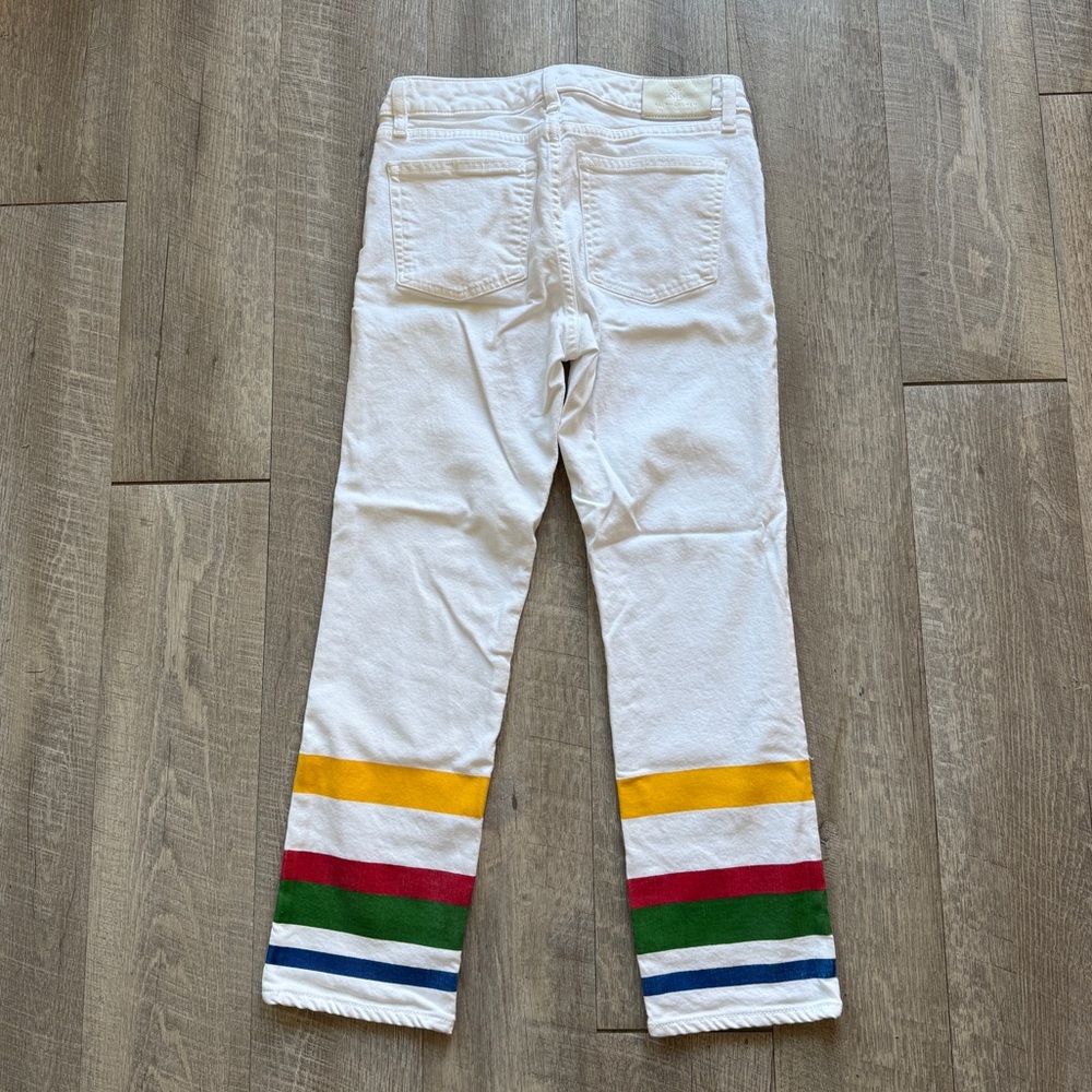 Ralph Lauren White Jeans with Colorful Stripes - Picture 4 of 5